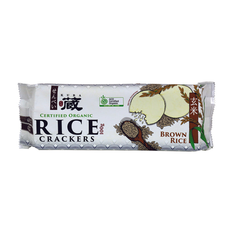 Kura Organic Brown Rice Crackers 100g