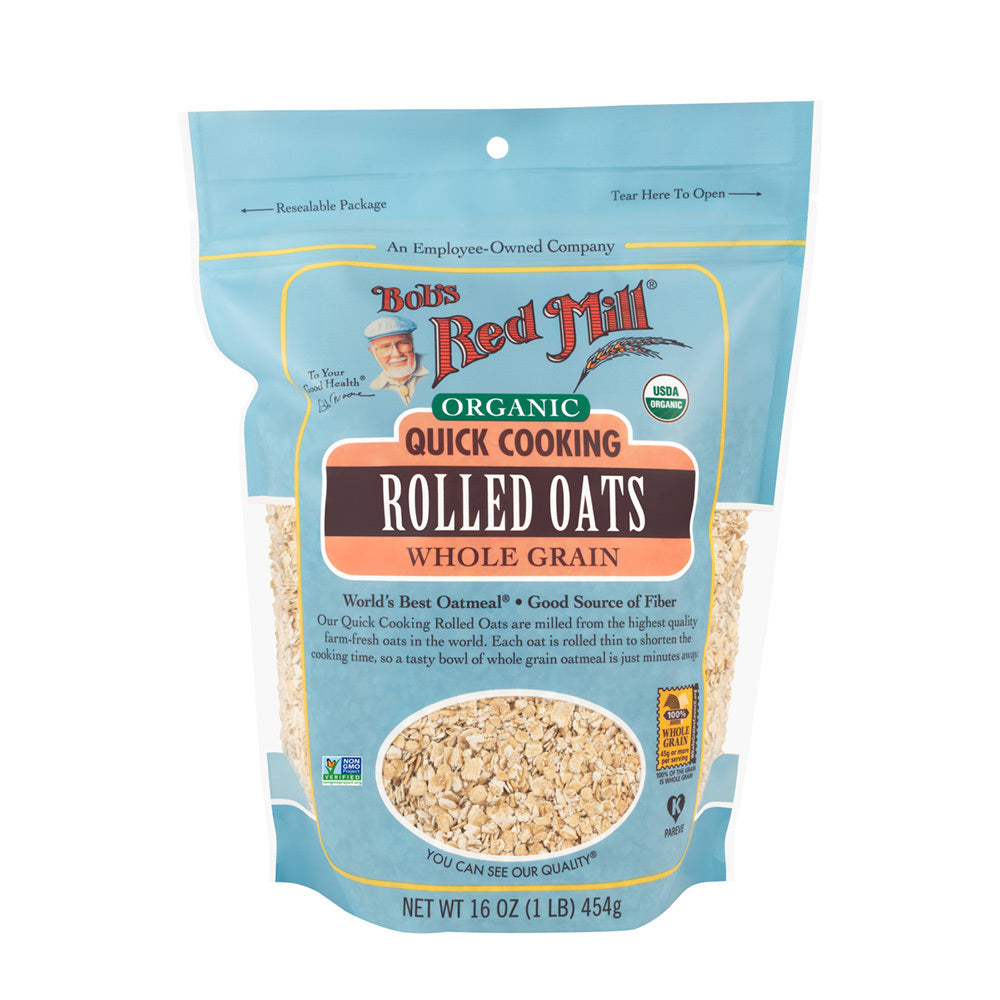 Bob's Red Mill Organic Quick Cooking Rolled Oats BULK 4 x 454g