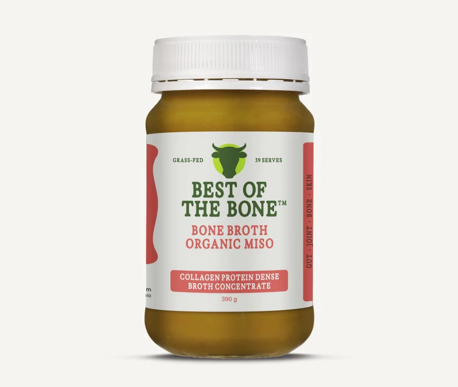 Best Of The Bone Bone Broth Beef Concentrate Organic Miso 390g