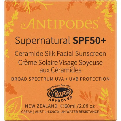 Antipodes Supernatural SPF50+ Ceramide Silk Sunscreen 60ml