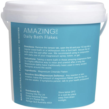 Amazing Oils Magnesium Daily Bath Flakes Pure Magnesium Chloride 2kg