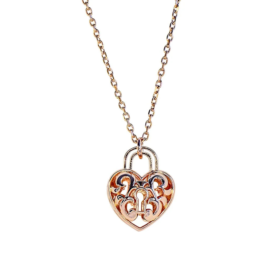 Amrita Court Aroma Necklace Rose Gold Heart Lock