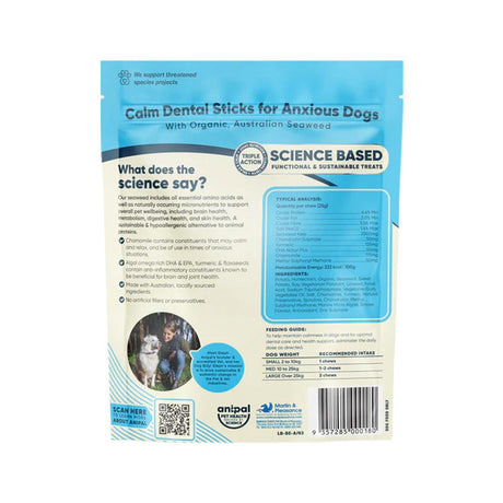 Anipal Calm Dental Sticks For Anxious Dogs Smoked Flavour 210g