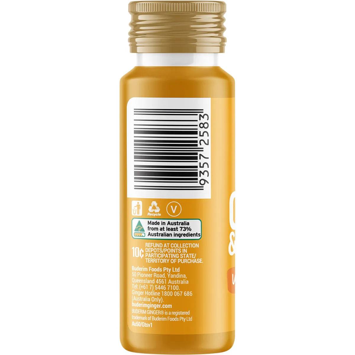 Buderim Ginger Ginger & Turmeric Wellness Shot 50ml