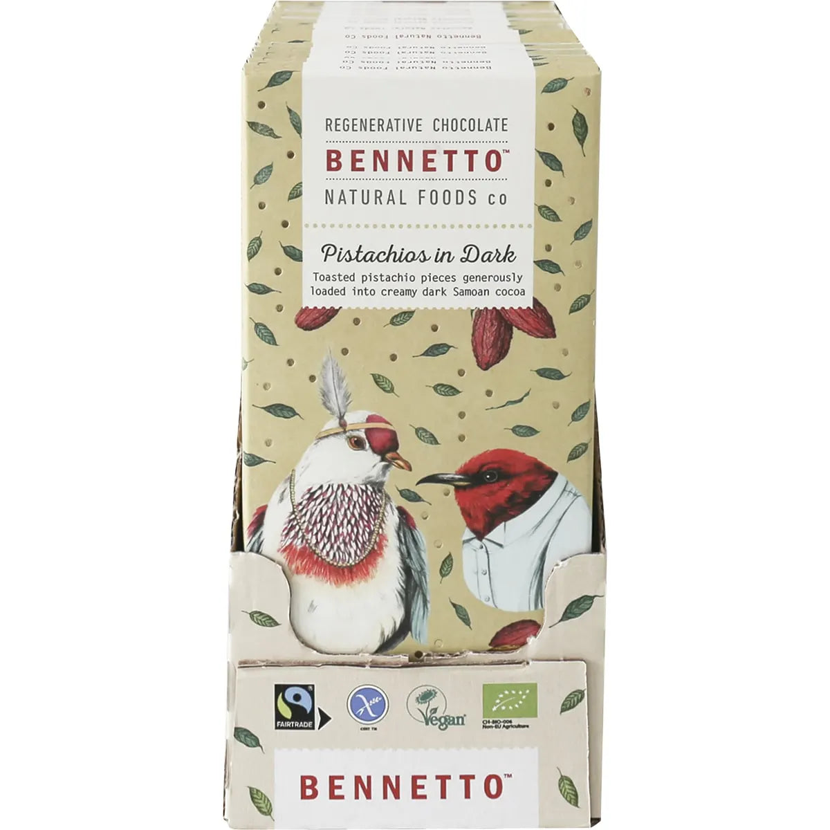 Bennetto Organic Dark Chocolate Pistachios in Dark 100g x 14