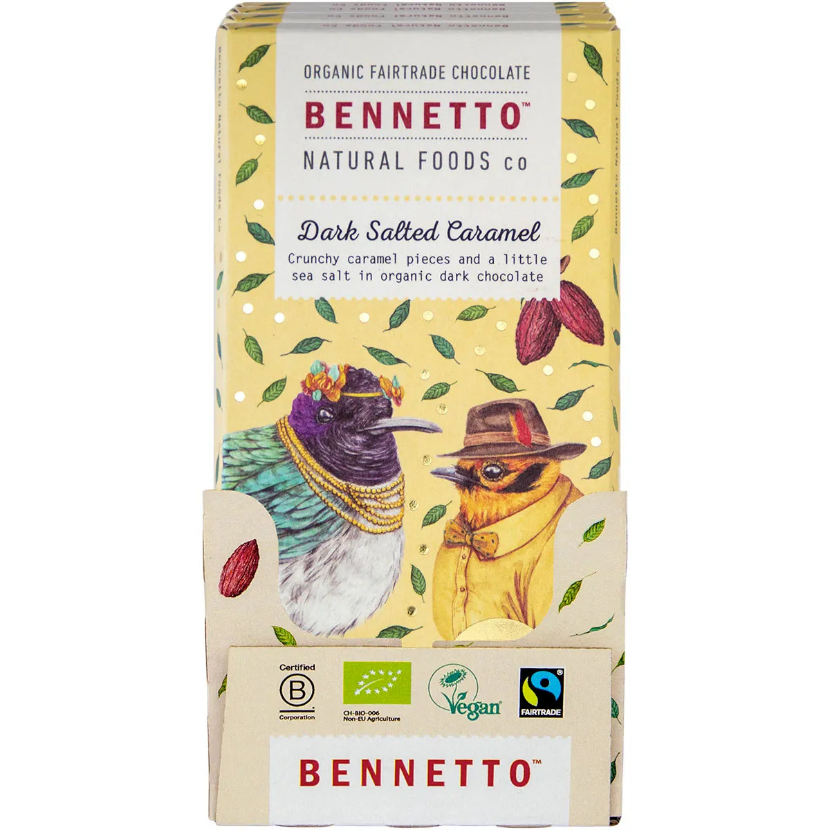 Bennetto Organic Dark Chocolate Dark Salted Caramel 80g x 12