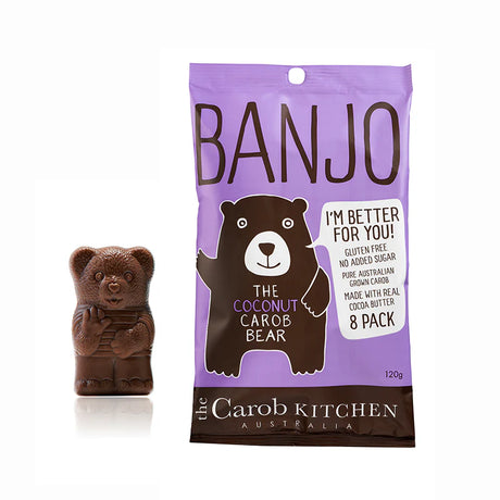 The Carob Kitchen Banjo Carob Coconut Bear 8 Pack (120g Net)