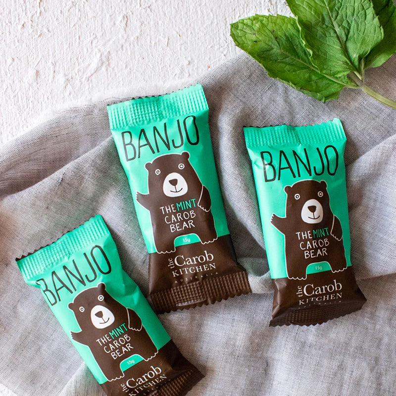 The Carob Kitchen Banjo Carob Mint Bear 8 Pack 120g