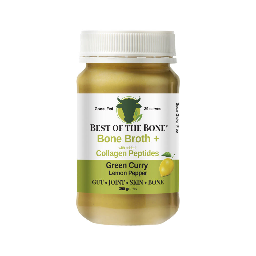 Best Of The Bone - Bone Broth - Lemon Pepper, Green Curry 390g