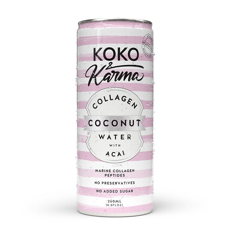 Koko & Karma Coconut Water - Collagen & Acai 250ml x 12