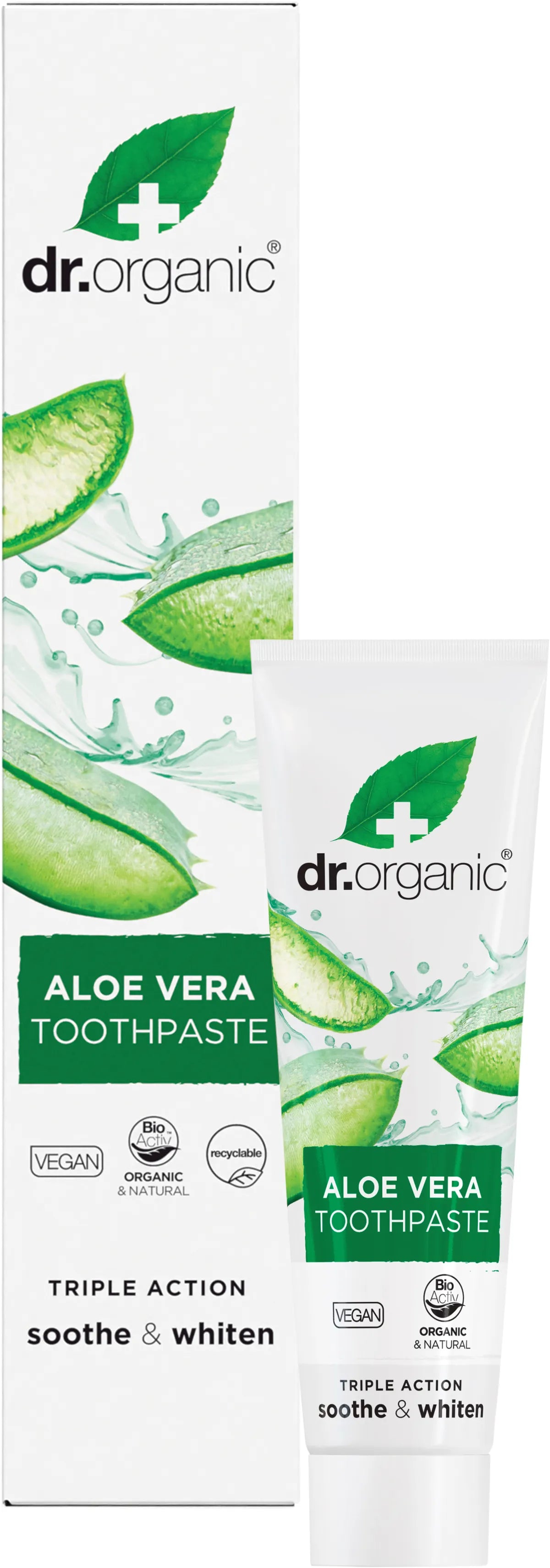 Dr Organic Toothpaste Whitening Organic Aloe Vera 100ml