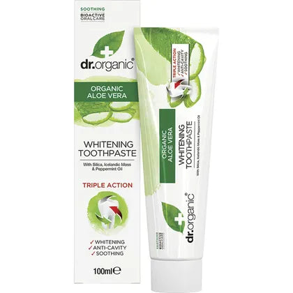 Dr Organic Toothpaste Whitening Organic Aloe Vera 100ml