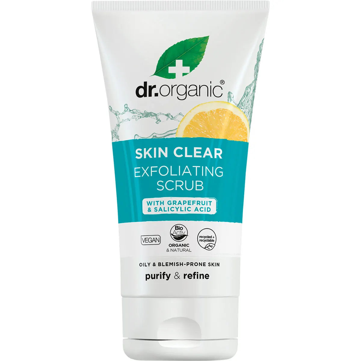 Dr Organic Exfoliating Face Scrub Skin Clear Organic Tea Tree 150ml