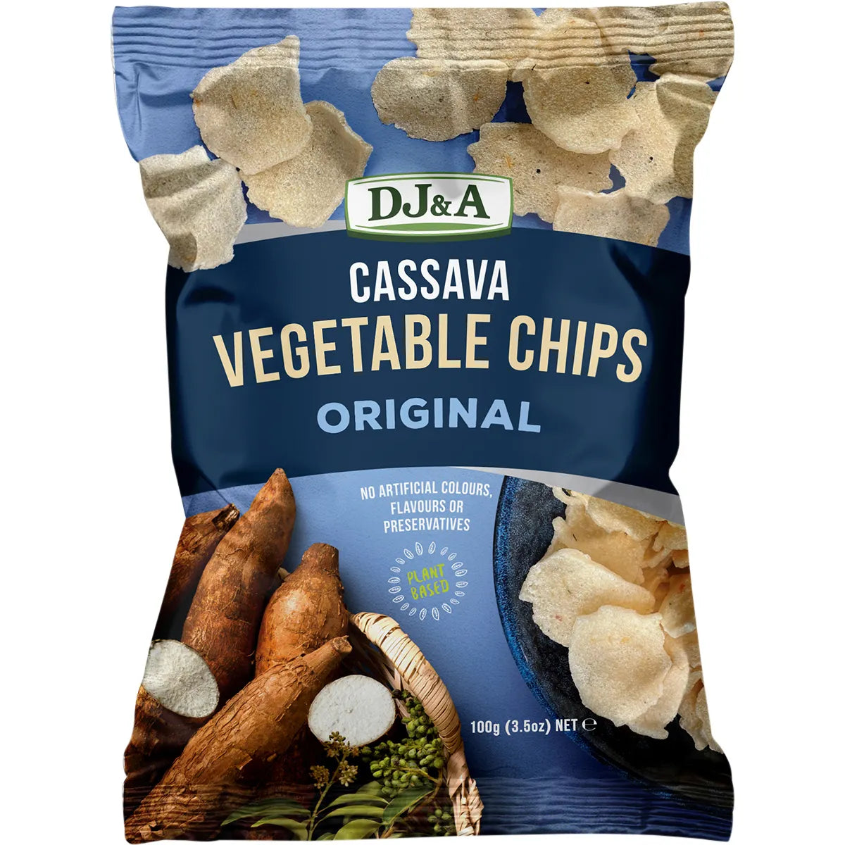 DJ&A Cassava Vegetable Chips Original 5x100g