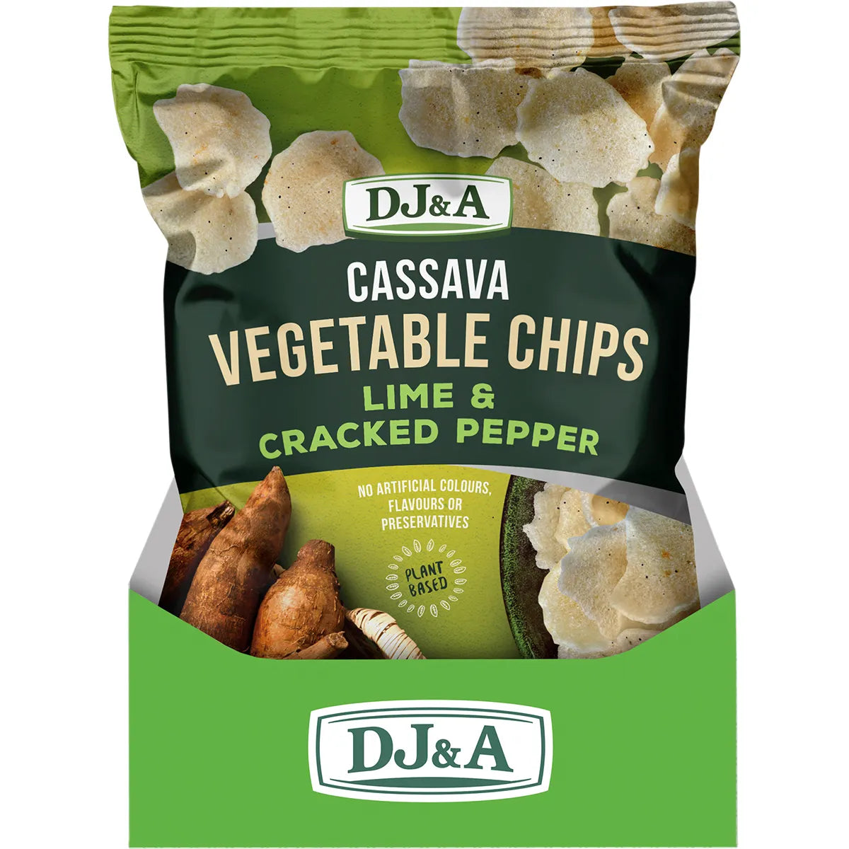 DJ&A Cassava Vegetable Chips Lime & Cracked Pepper 5x100g