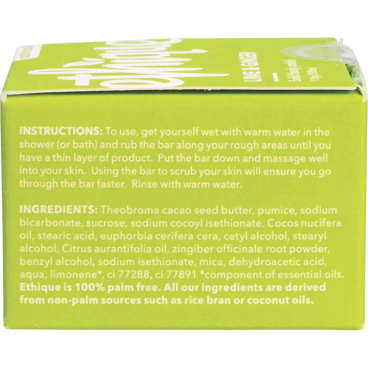 Ethique Solid Body Polish Bar Lime & Ginger 110g