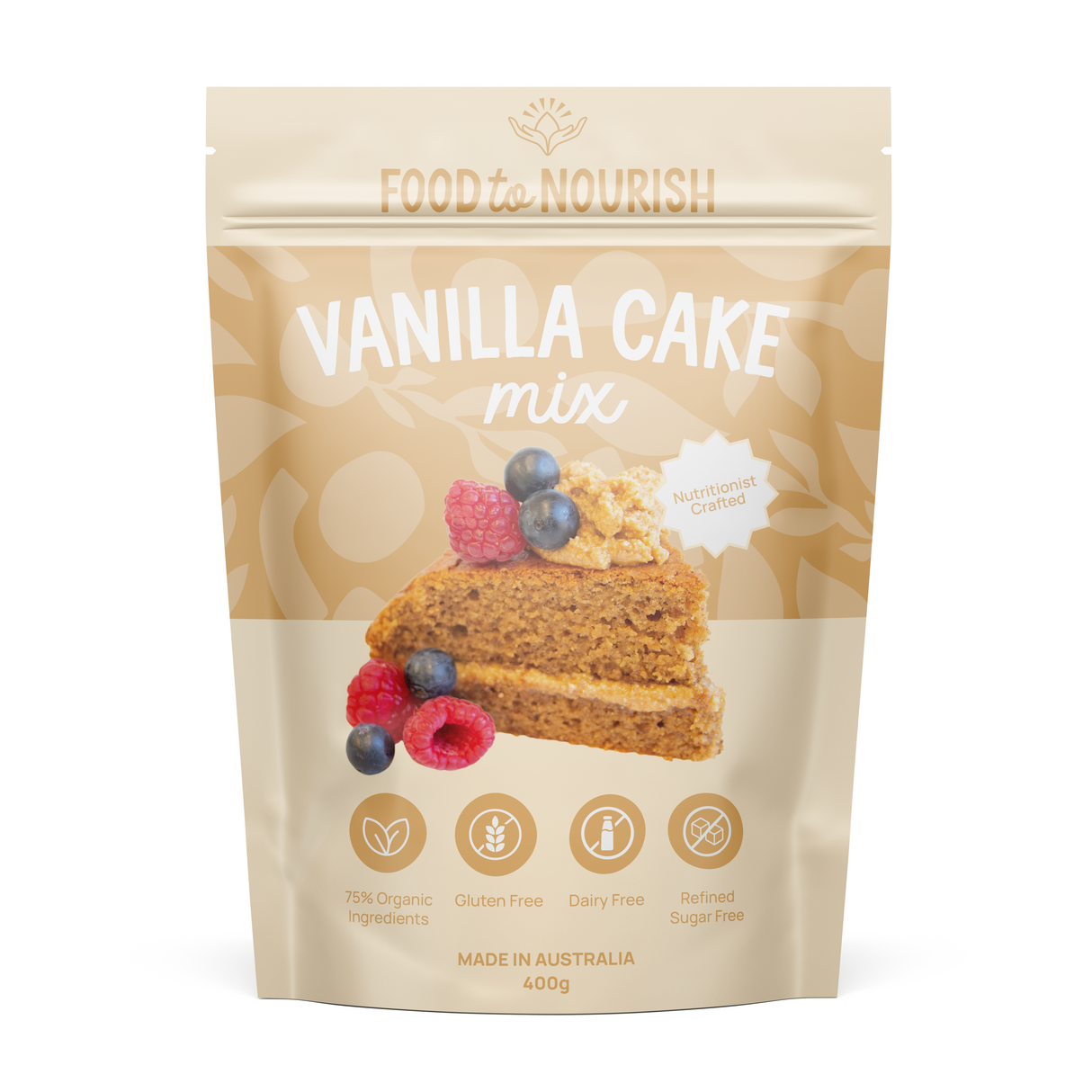 Food to Nourish Cake Mix Divine Vanilla 400g