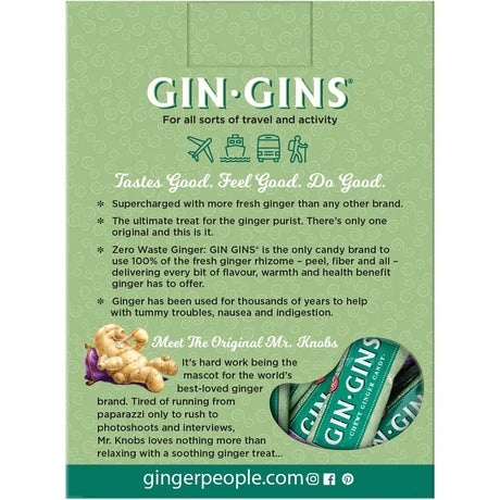 The Ginger People Gin Gins Chewy Ginger Candy Original - 42gx12