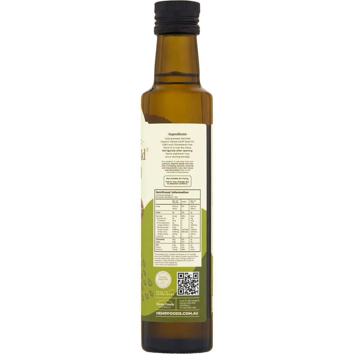 Organic Hemp Gold Seed Oil Contains Omega 3, 6 & 9 - 250mL x 6