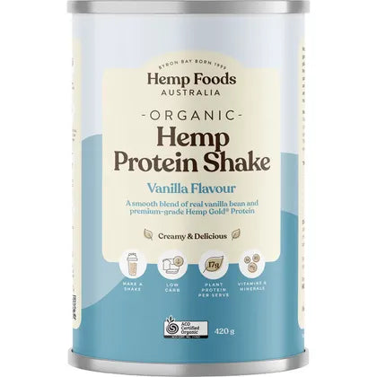 Hemp Foods Australia Organic Hemp Protein Shake Vanilla 420g