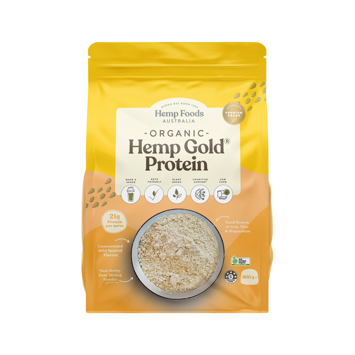 Hemp Foods Australia Organic Hemp Gold Protein 900g