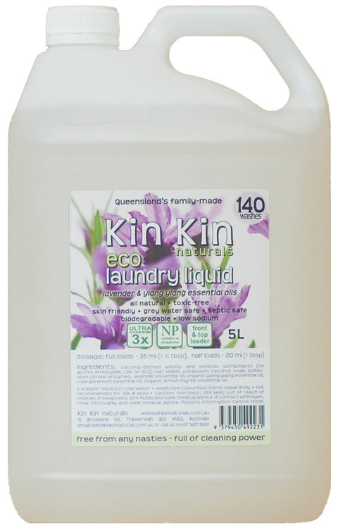 Kin Kin Naturals Eco Laundry Liquid - Lavender & Ylang 5L