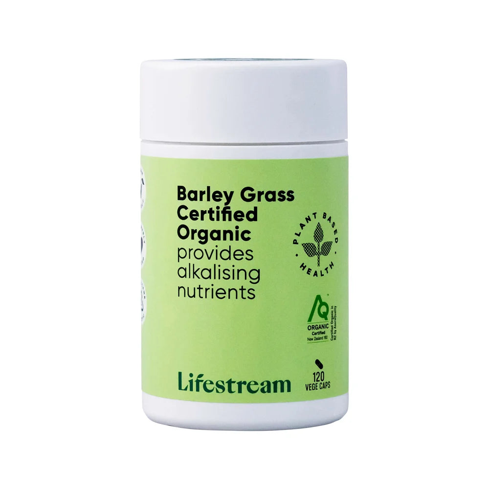 Lifestream Barley Grass Certified Organic Vegetable Capsules