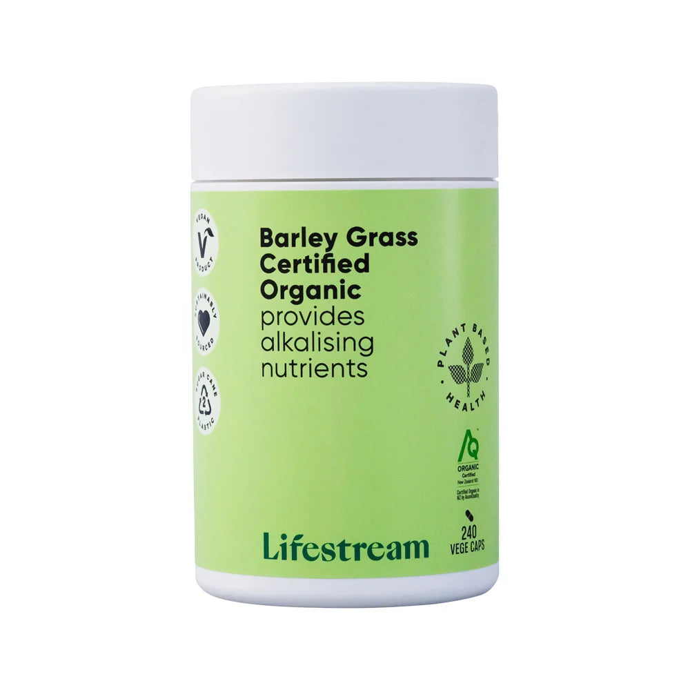 Lifestream Barley Grass Certified Organic Vegetable Capsules