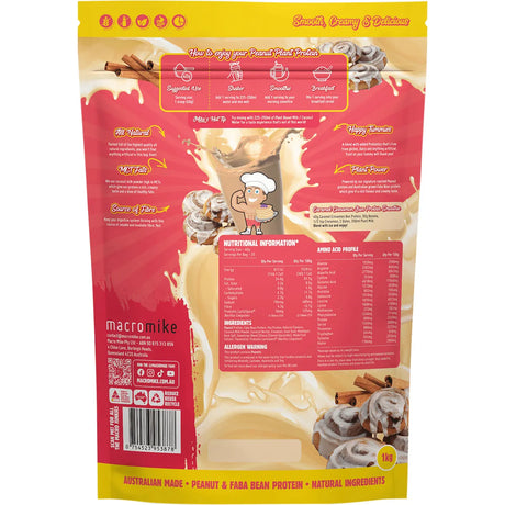 Macro Mike Peanut Plant Protein Caramel Cinnamon Bun 1kg