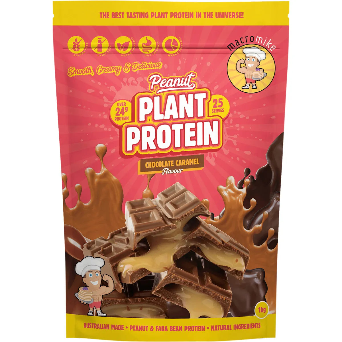 Macro Mike Peanut Plant Protein Chocolate Caramel 1kg