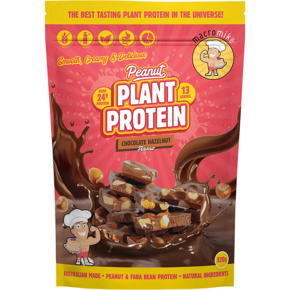 Macro Mike Peanut Plant Protein Chocolate Hazelnut 520g