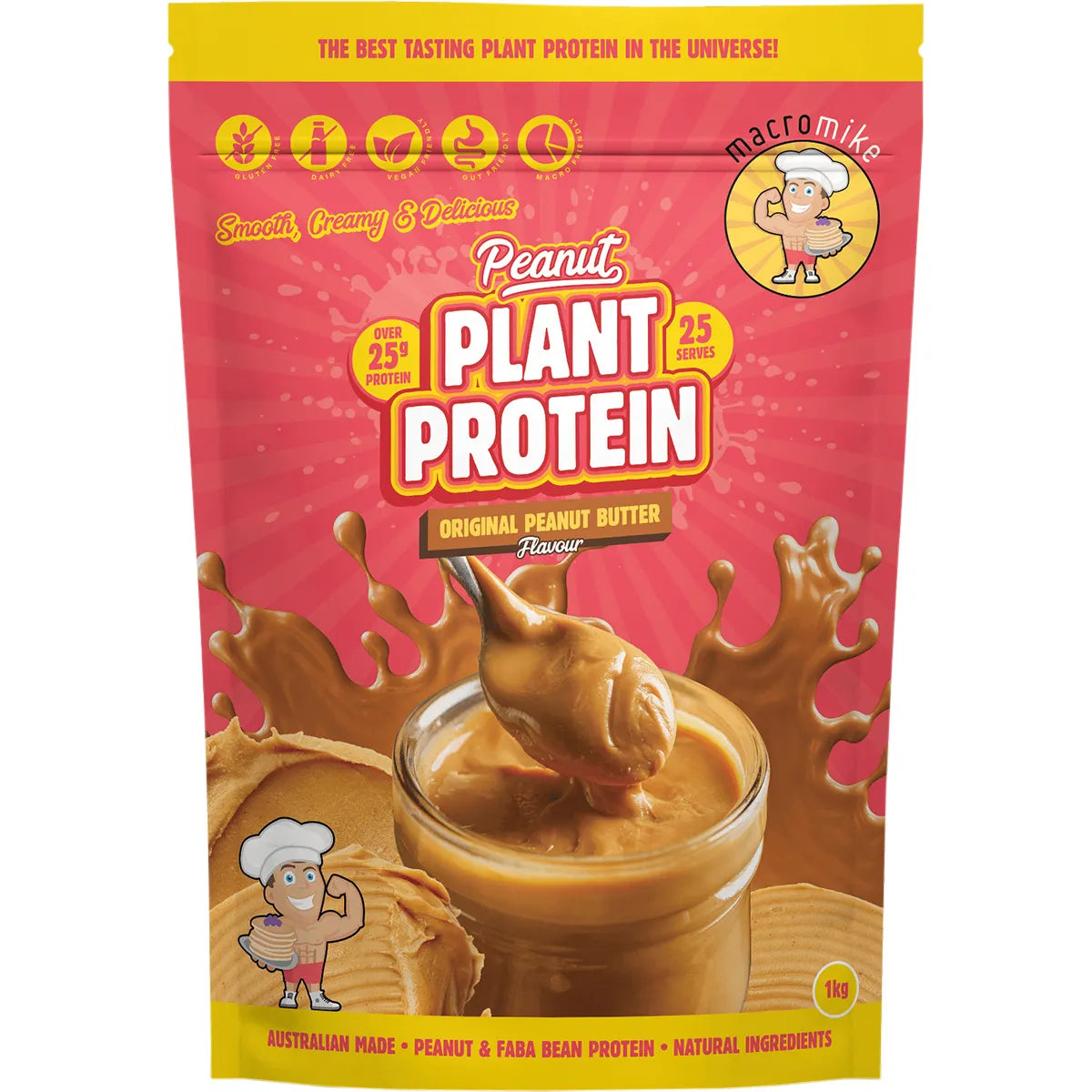 Macro Mike Peanut Plant Protein Original Peanut Butter 1kg