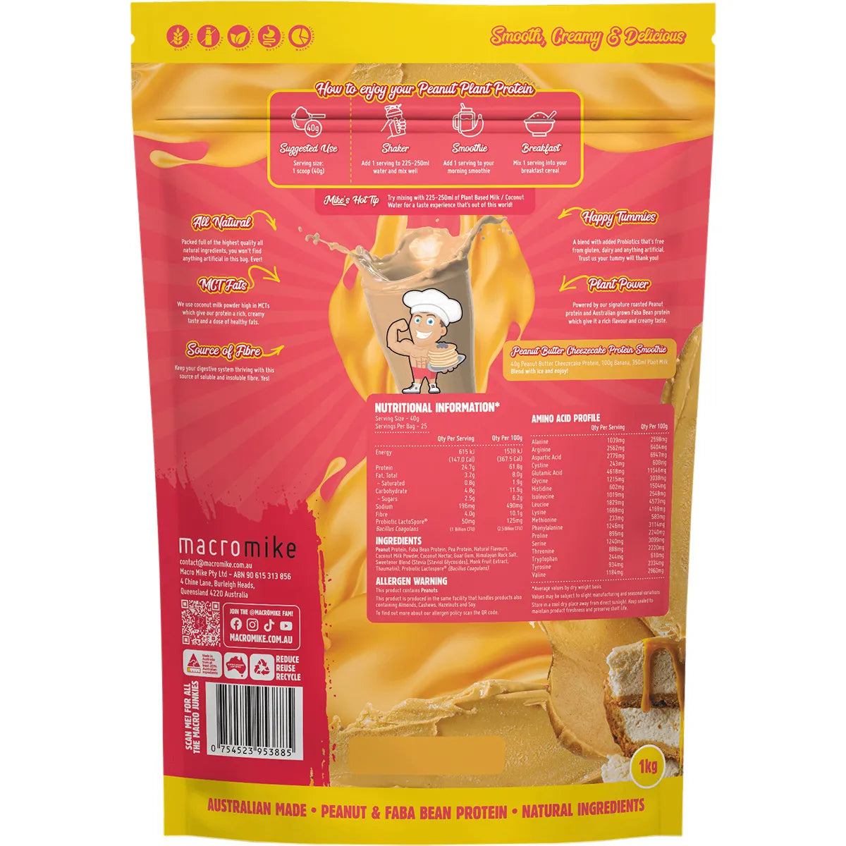 Macro Mike Peanut Plant Protein Peanut Butter Cheezecake 1kg