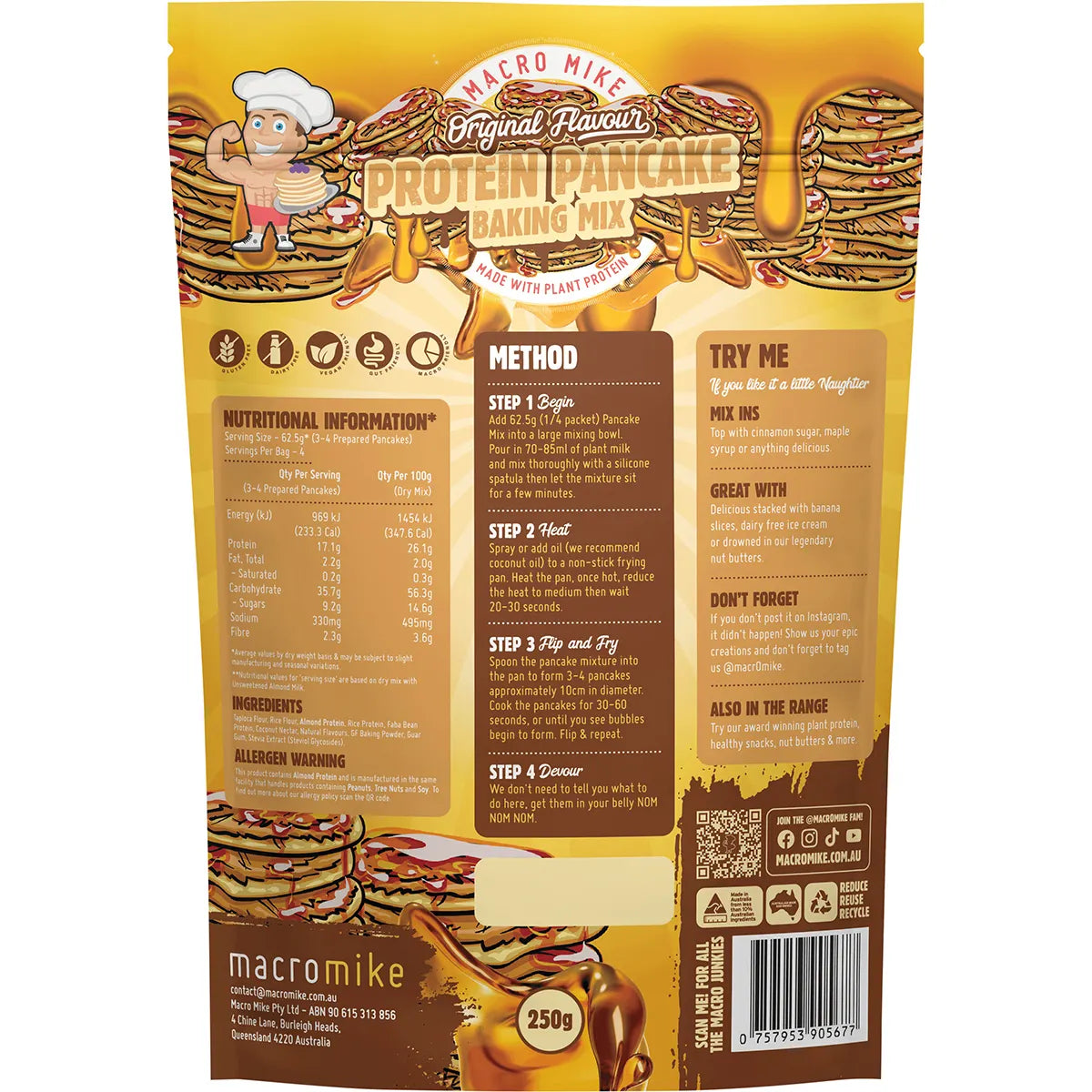 Macro Mike Protein Pancake Baking Mix Original 250g