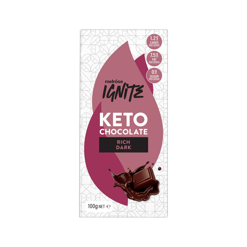 Melrose Ignite Keto Rich Dark Chocolate 100g x 12