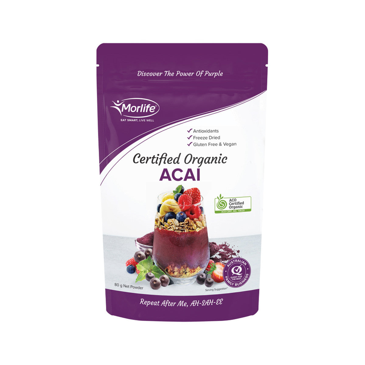 Morlife Organic Acai Powder 80g