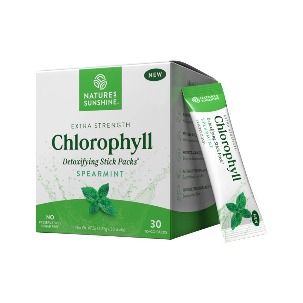 Natures Sunshine Extra Strength Chlorophyll Spearmint Sachets 2.25g x 30