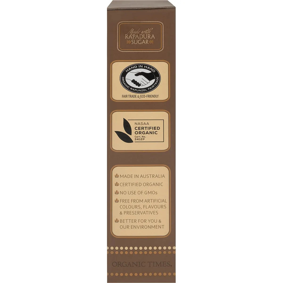 Organic Times Dark Chocolate & Macadamia Nuts 150g