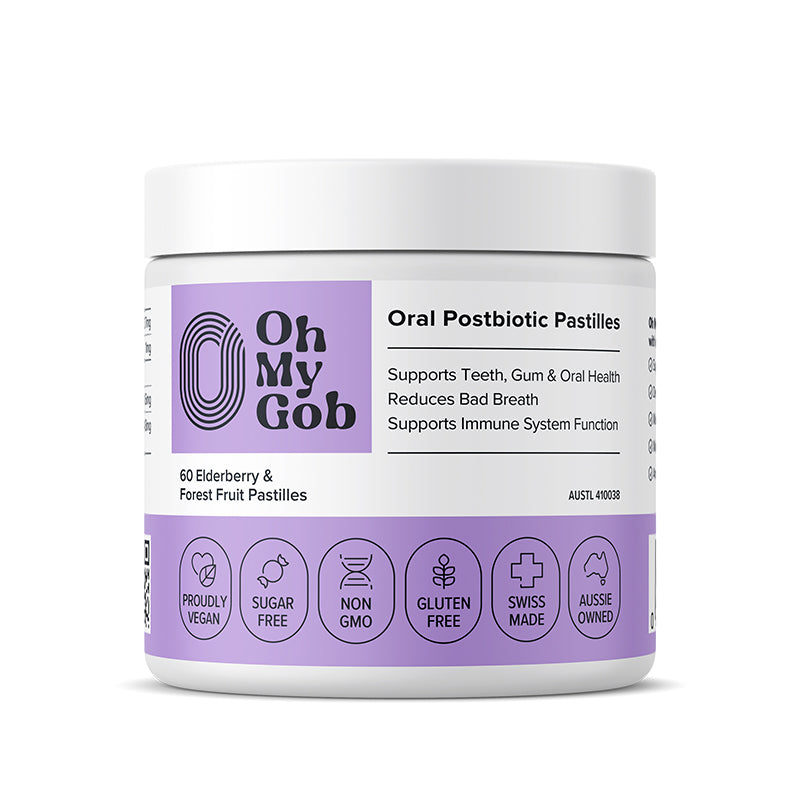 Oh My Gob - Oral Postbiotic Pastilles - Elderberry & Forest Fruit 60pcs