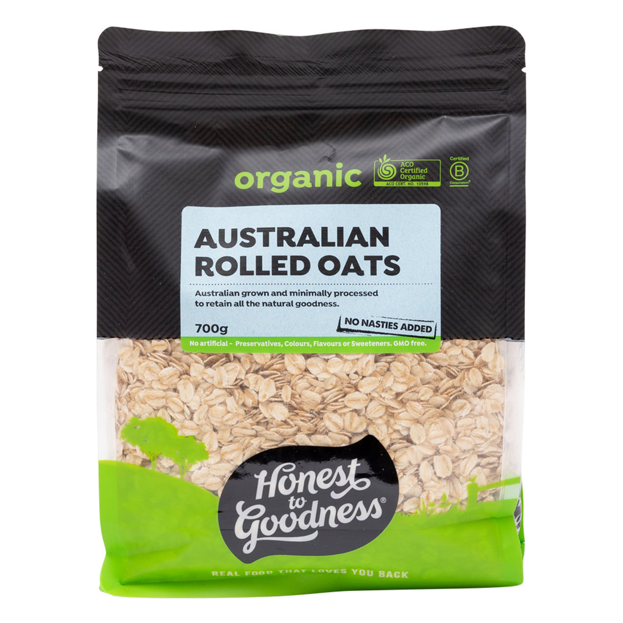 Honest to Goodness Organic Australian Rolled Oats 700g