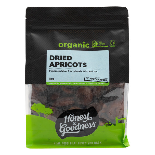 Honest To Goodness Organic Dried Apricots Sulphur Free 1kg