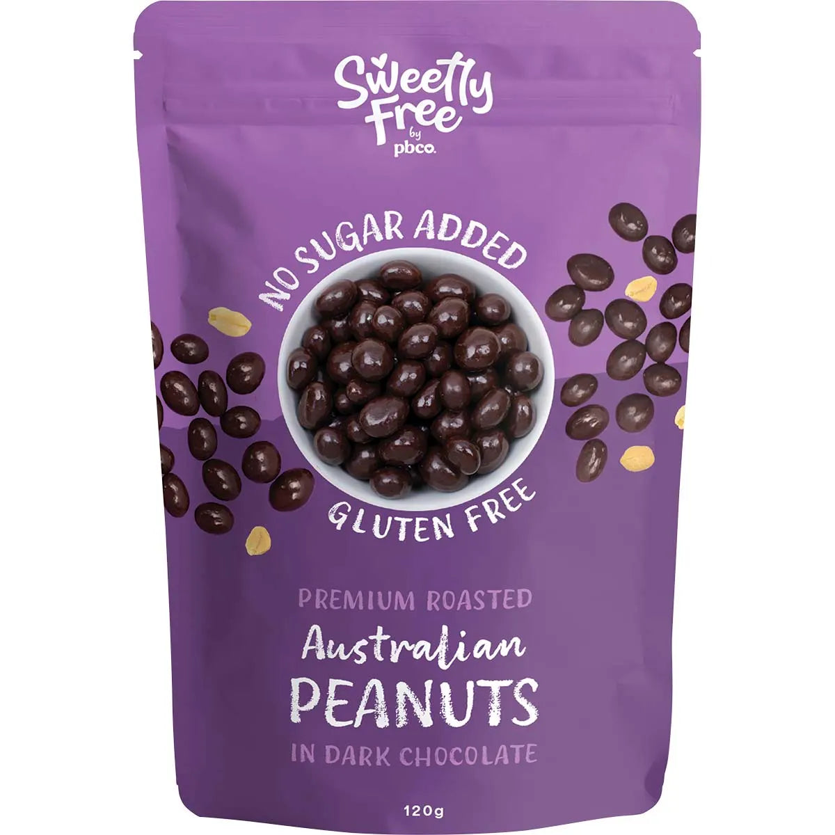 PBCo Sweetly Free Peanuts Dark Chocolate 120g