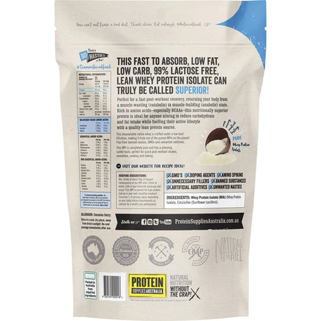 Protein Supplies Australia  WPI Whey Protein Isolate Pure 1kg