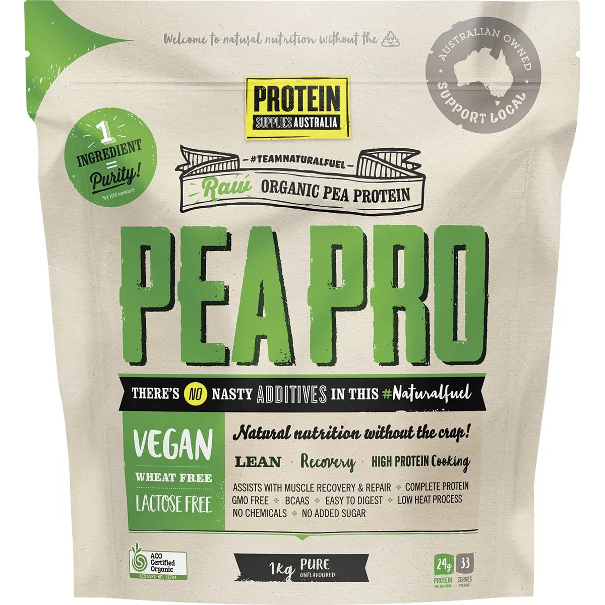 Protein Supplies Australia Pure Pea Protein Isolate 1kg