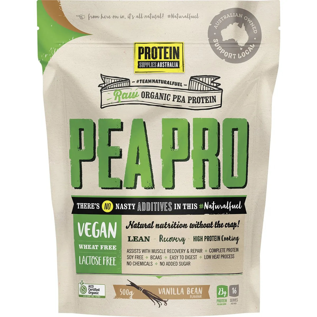 Protein Supplies Australia Pure Pea Protein Isolate Vanilla 500g