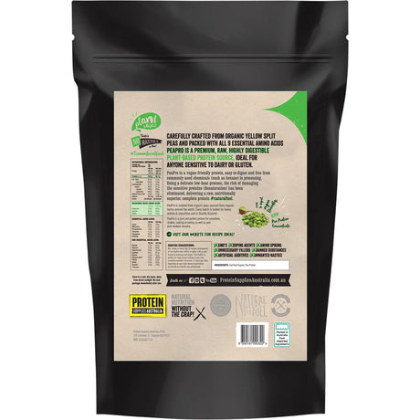 Protein Supplies Australia  Pea Pro Raw Pea Protein Pure 3kg