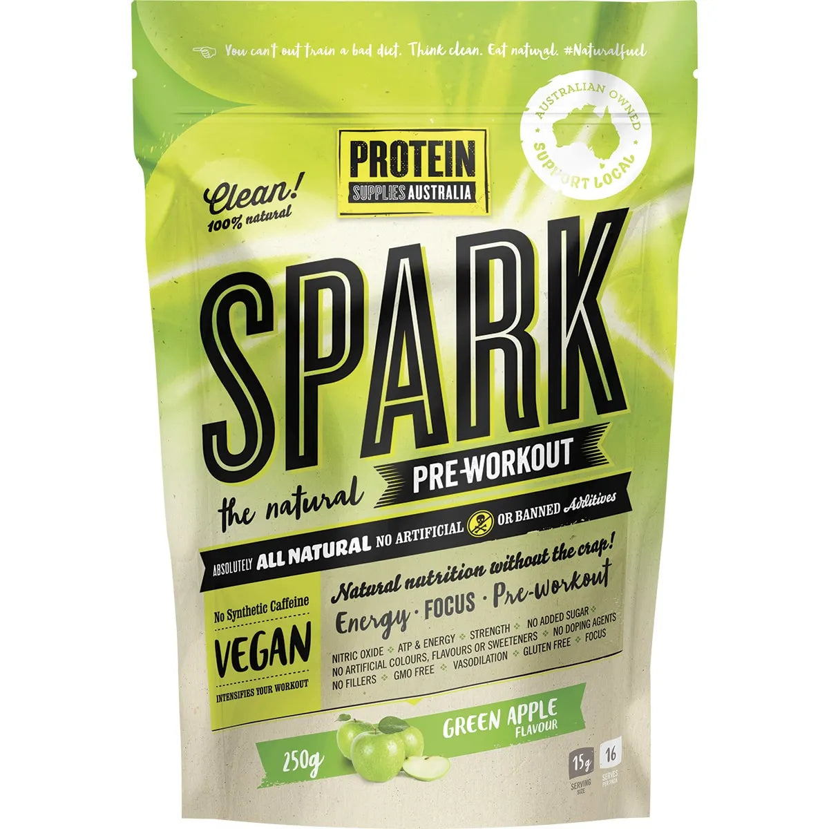 Protein Supplies Australia Spark Pre-workout Green Apple 250g