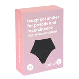 Pelvi Leakproof Underwear High Waisted Full Brief Black XS-XXL