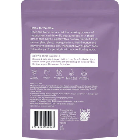 Epzen Magnesium Epsom Salts Relax 900g