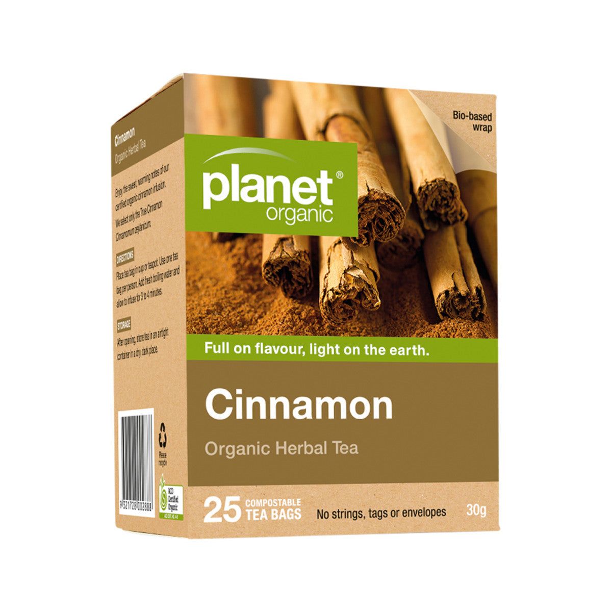 Planet Organic Herbal Tea Bags Cinnamon 25 bags